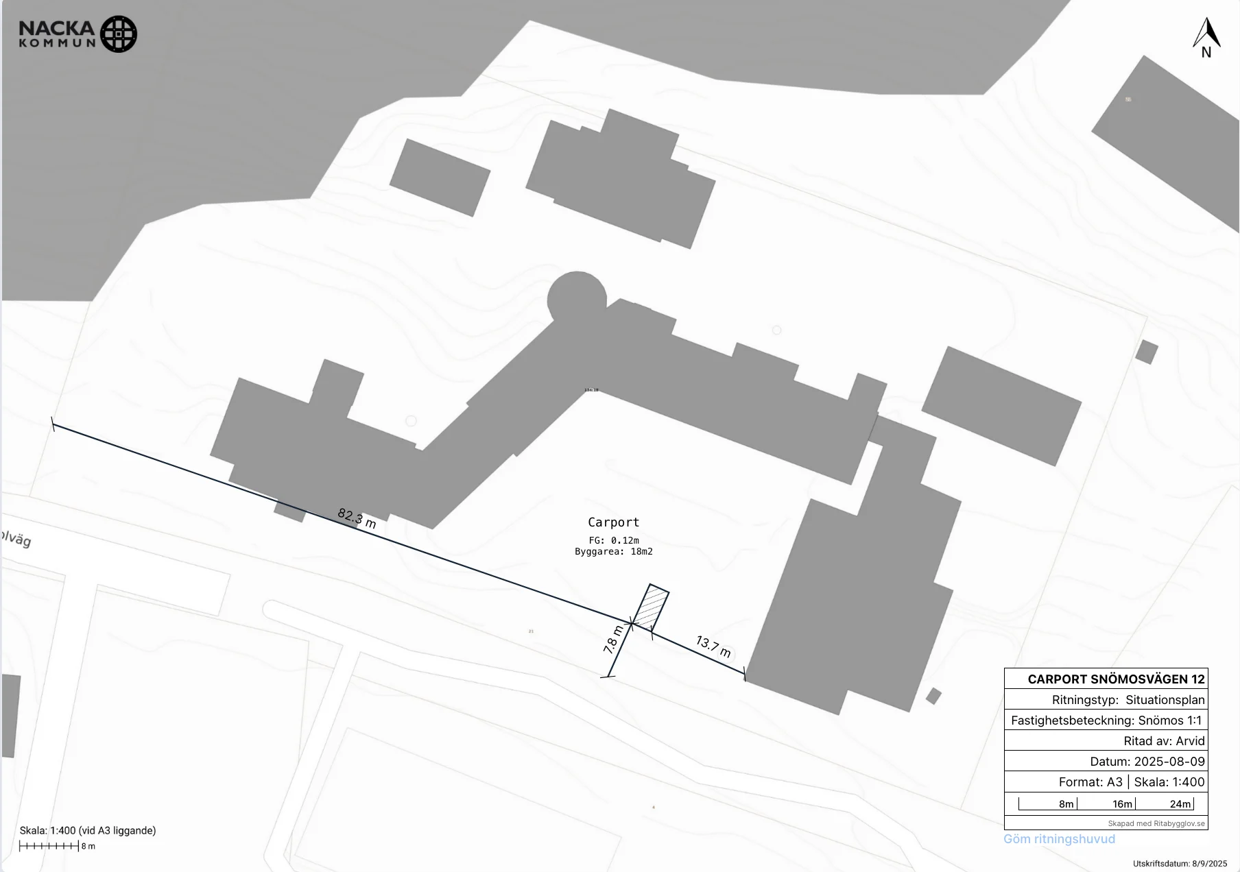 Situationsplan för Carport