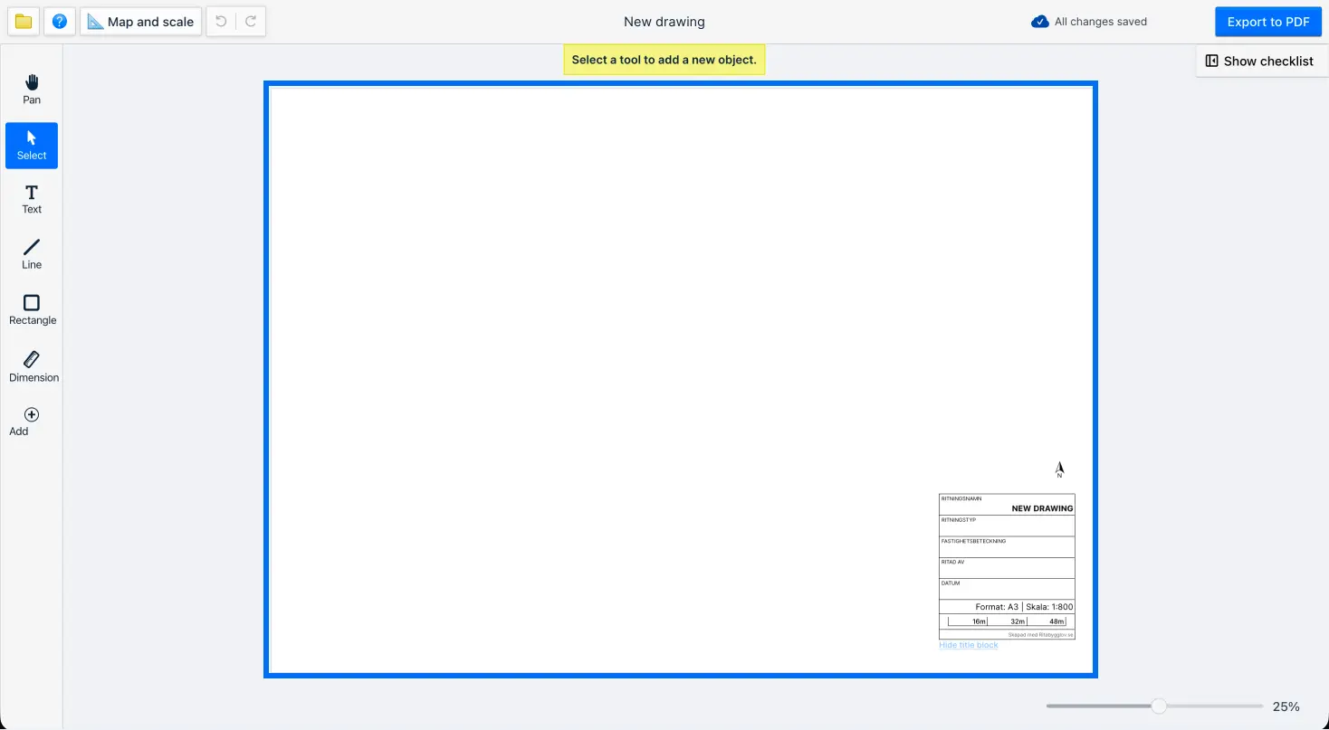 Image of interface with the drawing highlighted